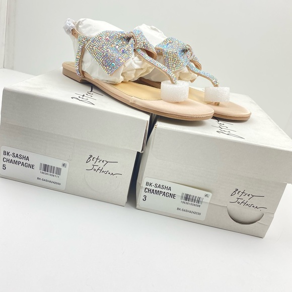 BETSEY JOHNSON Girls Rhinestone Studded Bow Ankle Strap Sandals NEW - Picture 6 of 6